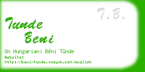 tunde beni business card