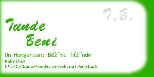 tunde beni business card